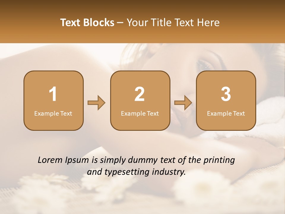 A Beautiful Woman Laying On Top Of A Bed Covered In Flowers PowerPoint Template