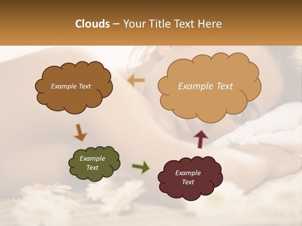 A Beautiful Woman Laying On Top Of A Bed Covered In Flowers PowerPoint Template