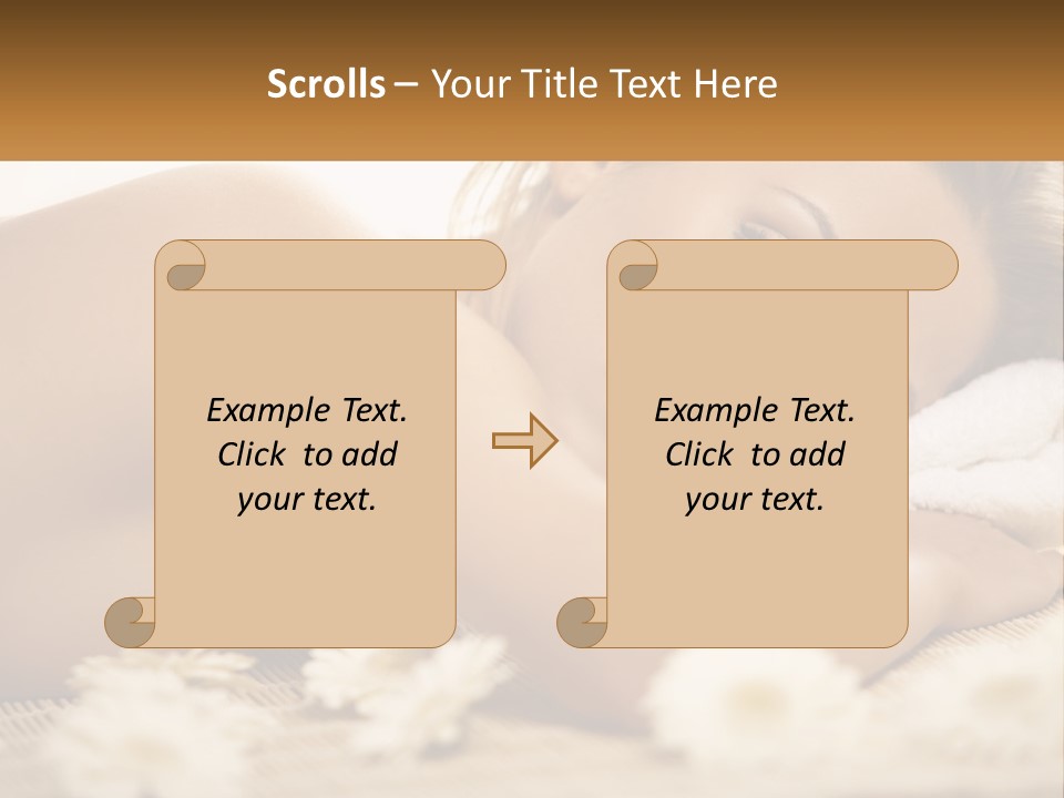 A Beautiful Woman Laying On Top Of A Bed Covered In Flowers PowerPoint Template