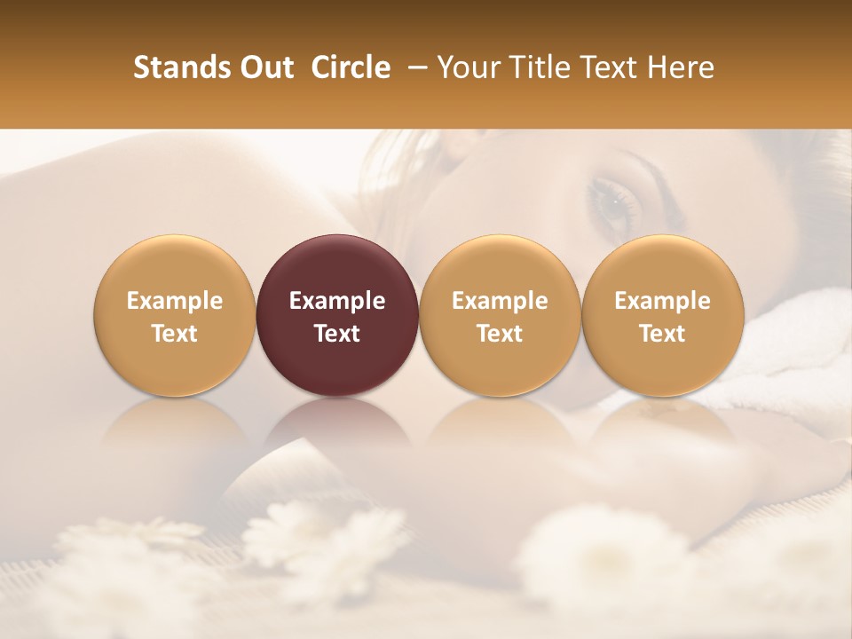 A Beautiful Woman Laying On Top Of A Bed Covered In Flowers PowerPoint Template