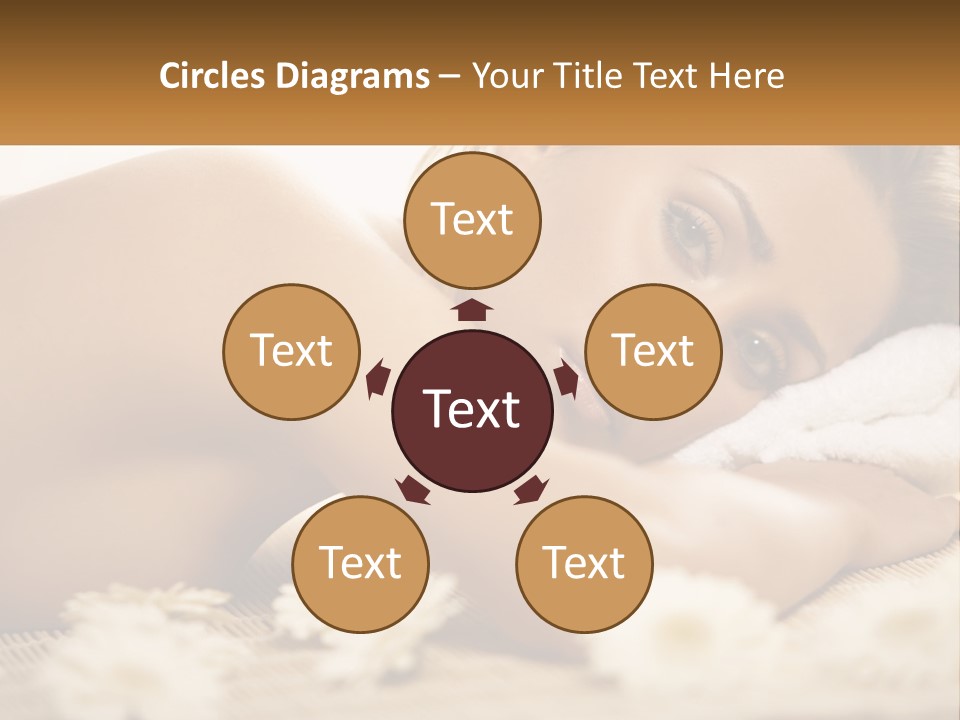 A Beautiful Woman Laying On Top Of A Bed Covered In Flowers PowerPoint Template