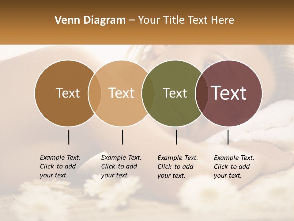 A Beautiful Woman Laying On Top Of A Bed Covered In Flowers PowerPoint Template