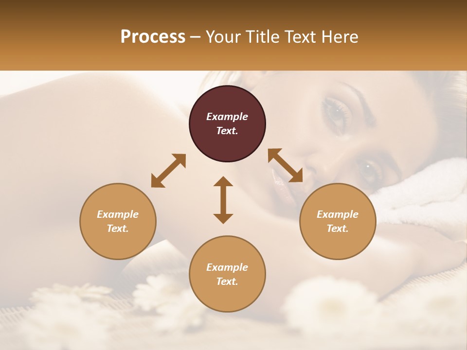 A Beautiful Woman Laying On Top Of A Bed Covered In Flowers PowerPoint Template