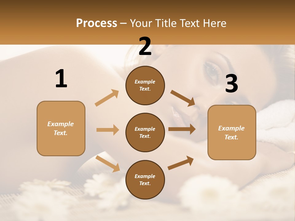 A Beautiful Woman Laying On Top Of A Bed Covered In Flowers PowerPoint Template