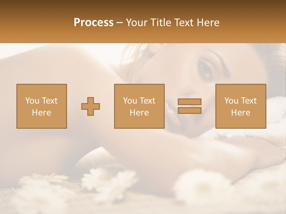 A Beautiful Woman Laying On Top Of A Bed Covered In Flowers PowerPoint Template