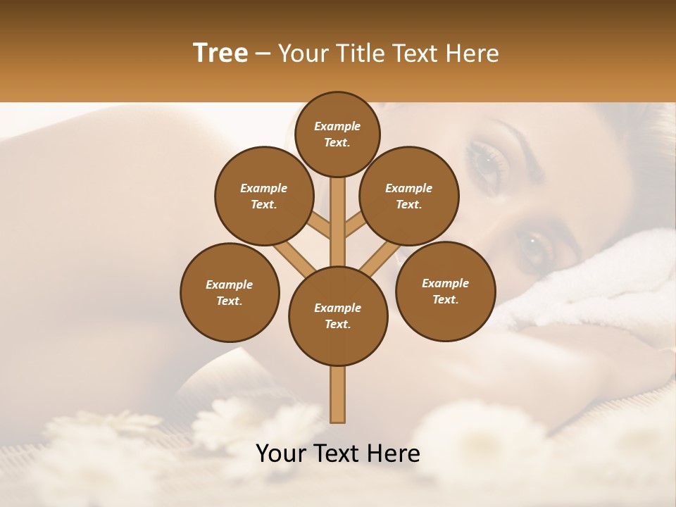 A Beautiful Woman Laying On Top Of A Bed Covered In Flowers PowerPoint Template