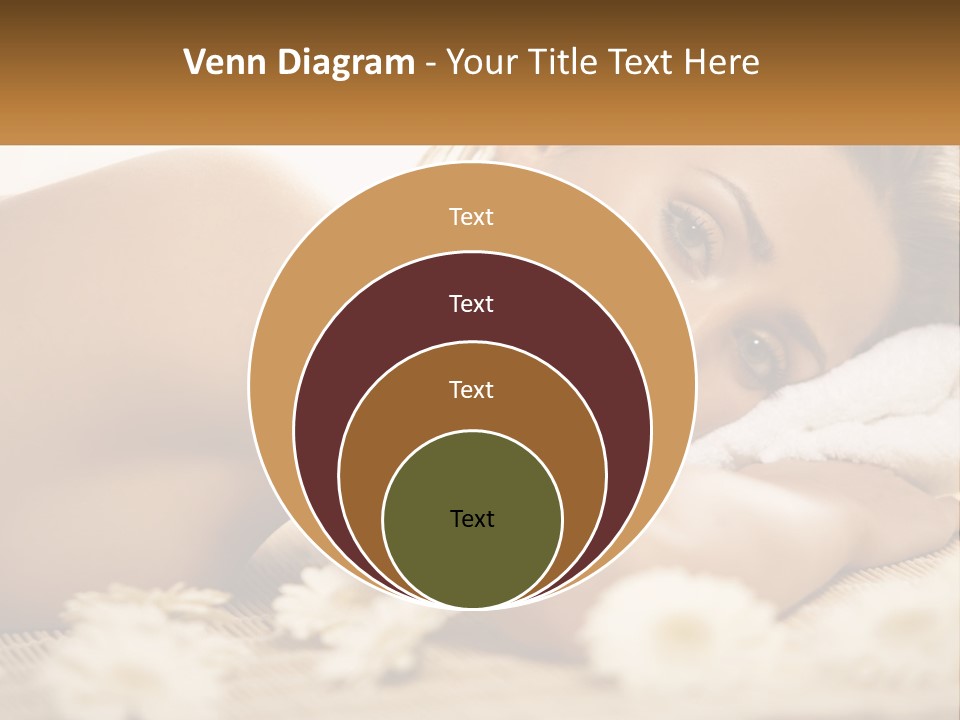 A Beautiful Woman Laying On Top Of A Bed Covered In Flowers PowerPoint Template