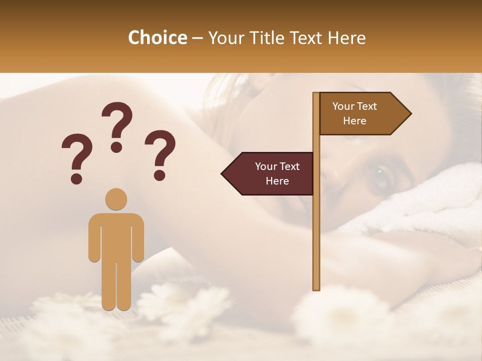 A Beautiful Woman Laying On Top Of A Bed Covered In Flowers PowerPoint Template