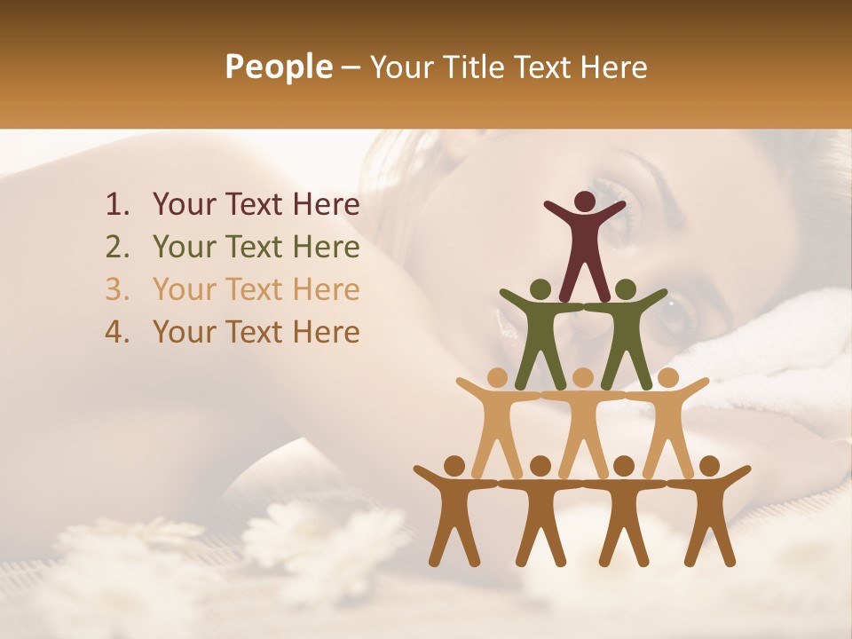 A Beautiful Woman Laying On Top Of A Bed Covered In Flowers PowerPoint Template