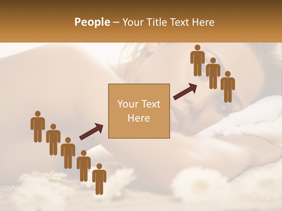 A Beautiful Woman Laying On Top Of A Bed Covered In Flowers PowerPoint Template