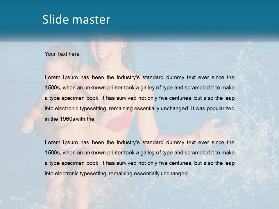 A Woman Holding A Child In A Swimming Pool PowerPoint Template