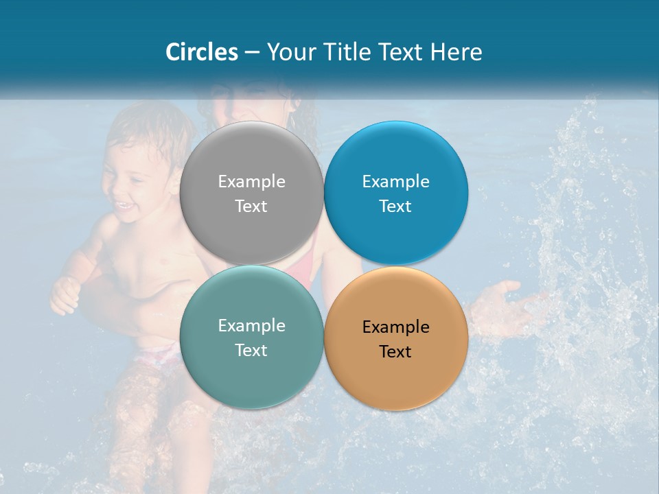 A Woman Holding A Child In A Swimming Pool PowerPoint Template