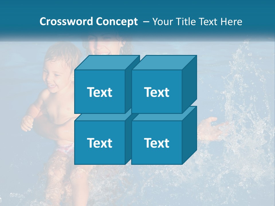 A Woman Holding A Child In A Swimming Pool PowerPoint Template