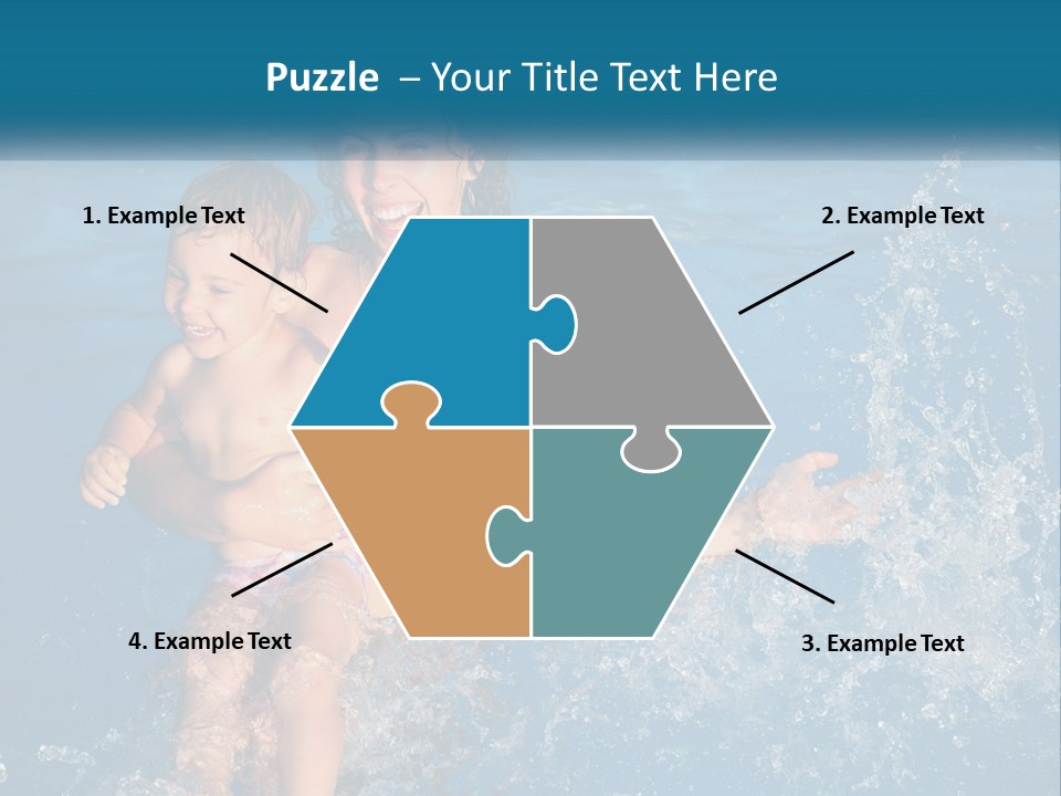 A Woman Holding A Child In A Swimming Pool PowerPoint Template