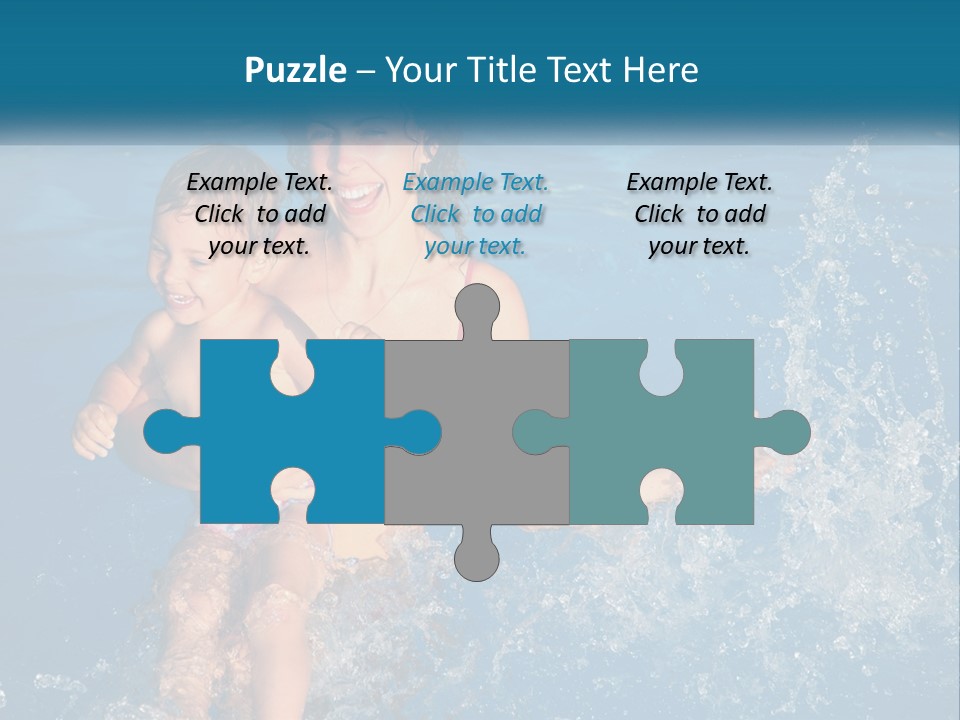 A Woman Holding A Child In A Swimming Pool PowerPoint Template