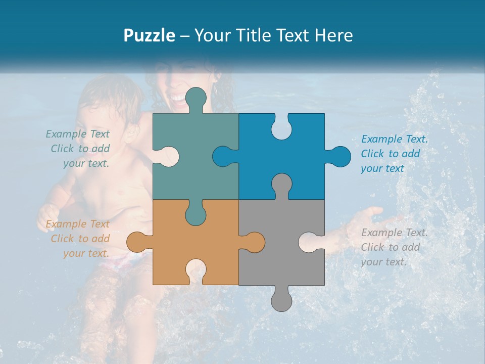 A Woman Holding A Child In A Swimming Pool PowerPoint Template