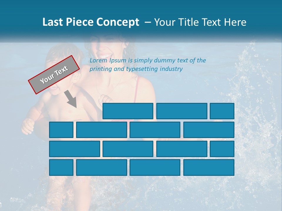 A Woman Holding A Child In A Swimming Pool PowerPoint Template