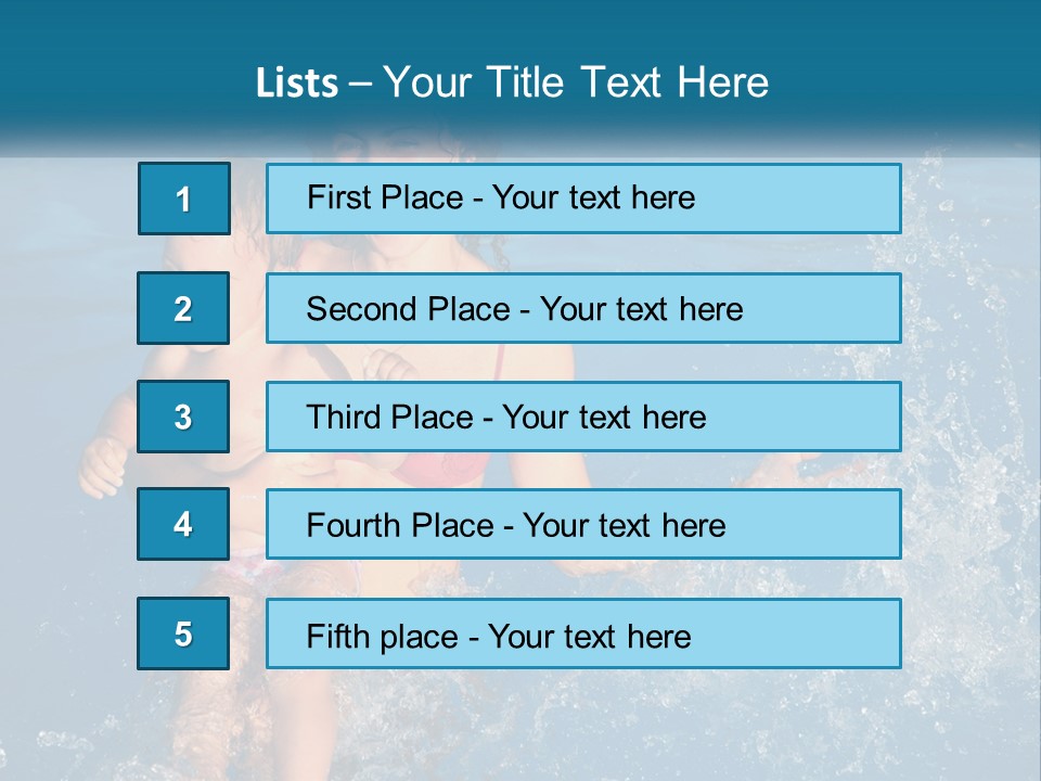 A Woman Holding A Child In A Swimming Pool PowerPoint Template