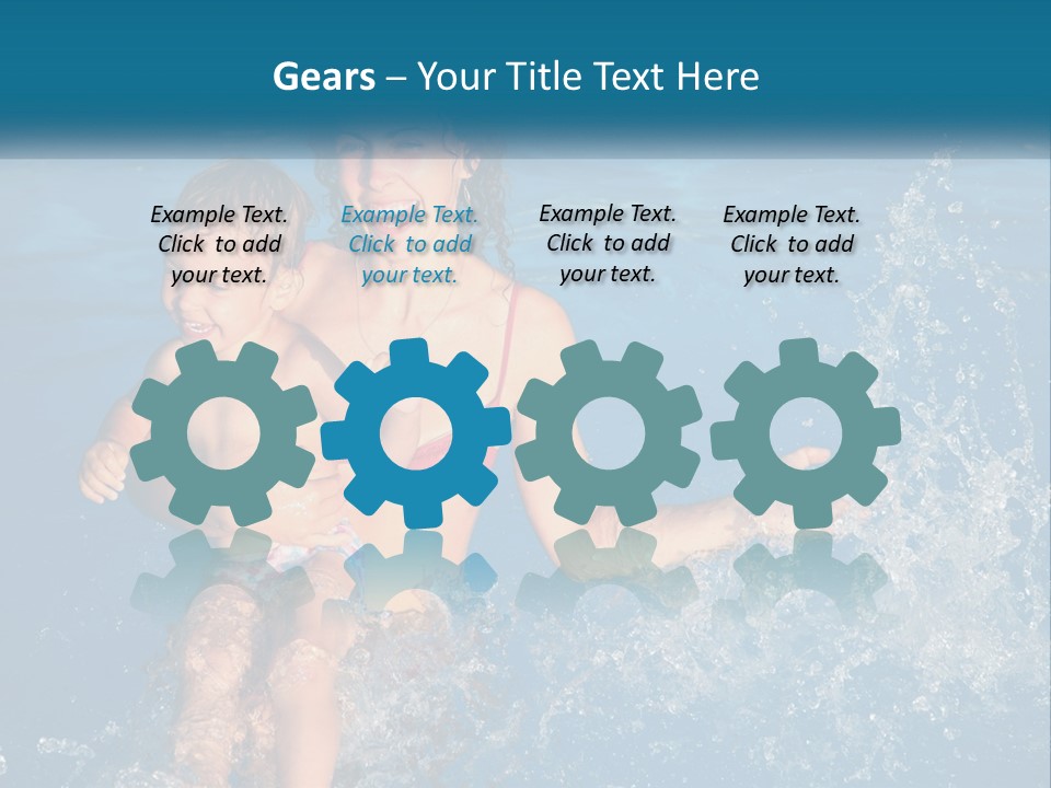 A Woman Holding A Child In A Swimming Pool PowerPoint Template