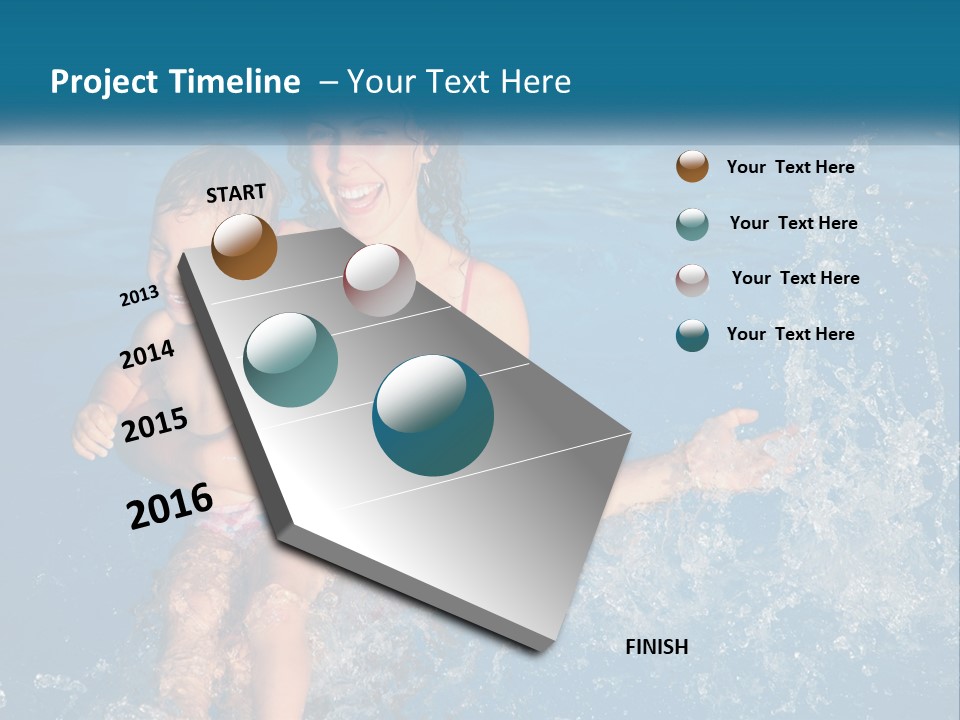 A Woman Holding A Child In A Swimming Pool PowerPoint Template