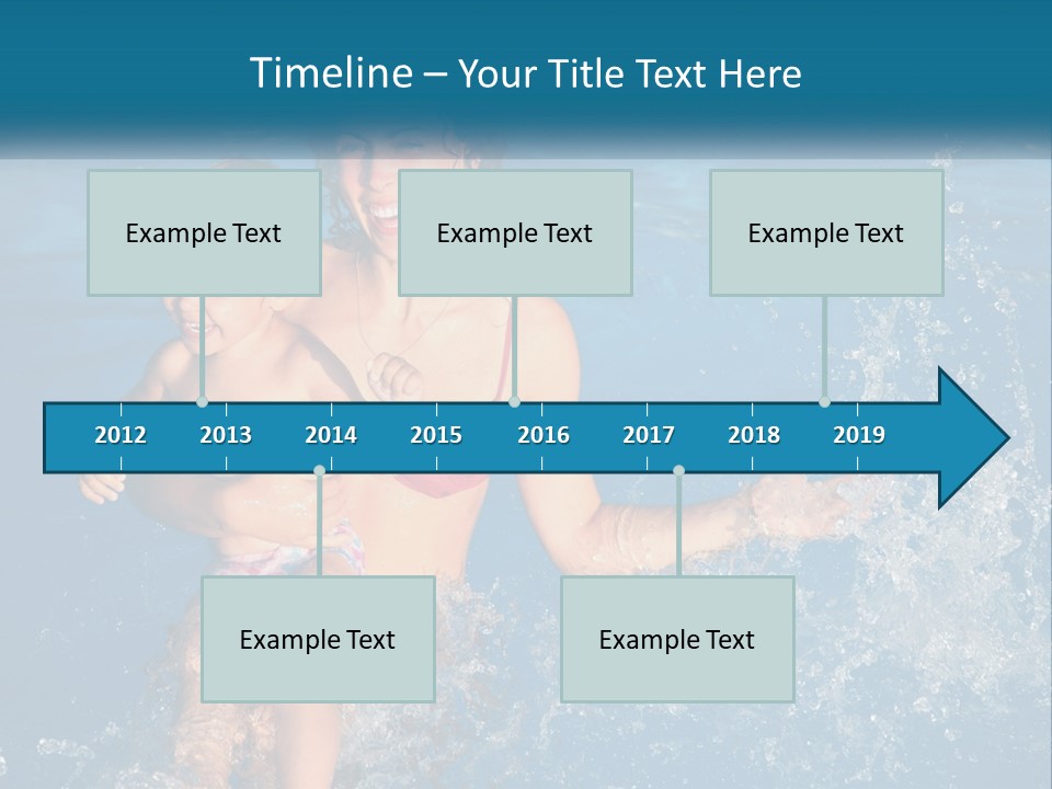 A Woman Holding A Child In A Swimming Pool PowerPoint Template