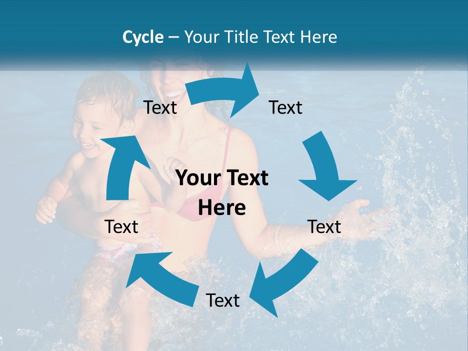 A Woman Holding A Child In A Swimming Pool PowerPoint Template