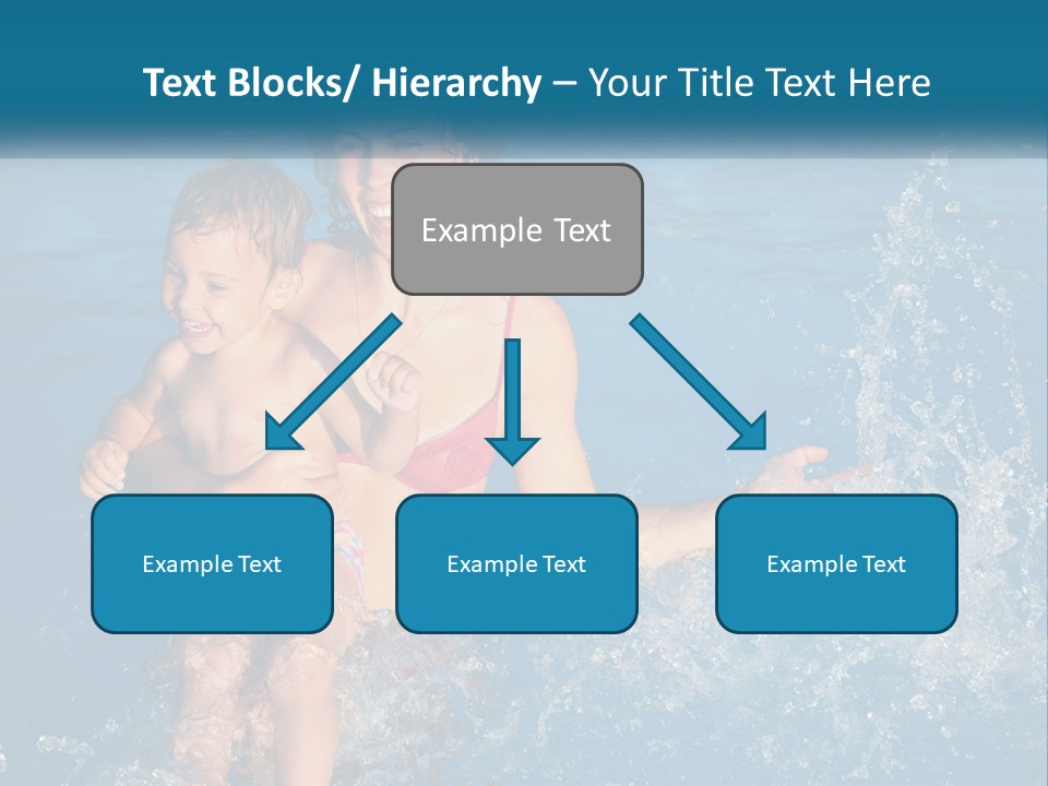 A Woman Holding A Child In A Swimming Pool PowerPoint Template