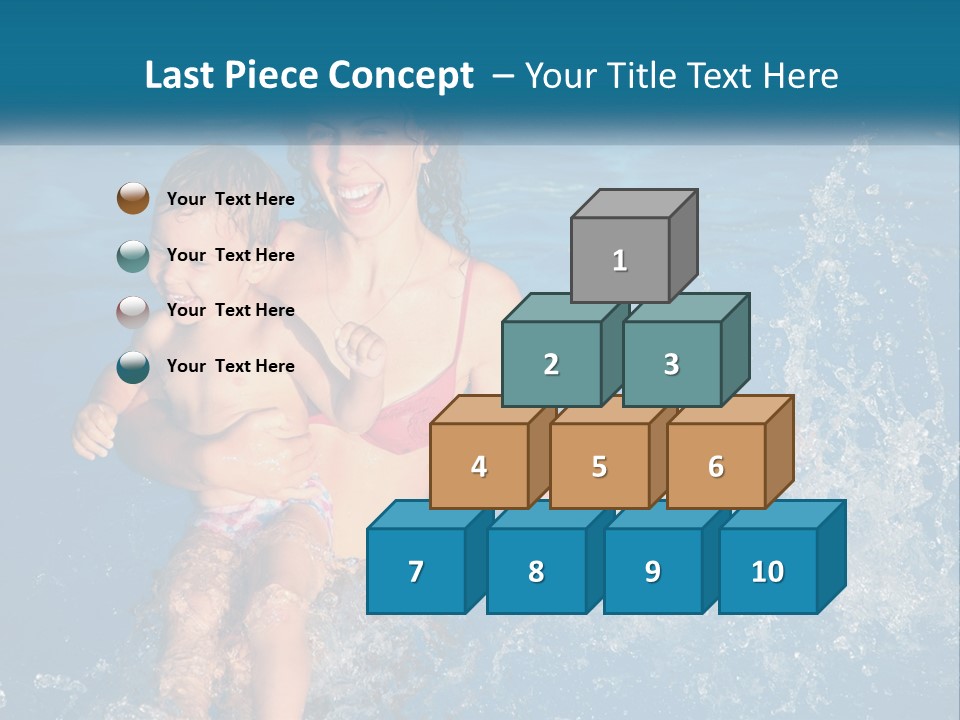 A Woman Holding A Child In A Swimming Pool PowerPoint Template