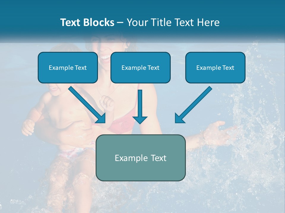 A Woman Holding A Child In A Swimming Pool PowerPoint Template