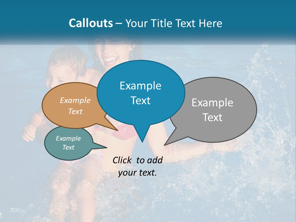 A Woman Holding A Child In A Swimming Pool PowerPoint Template