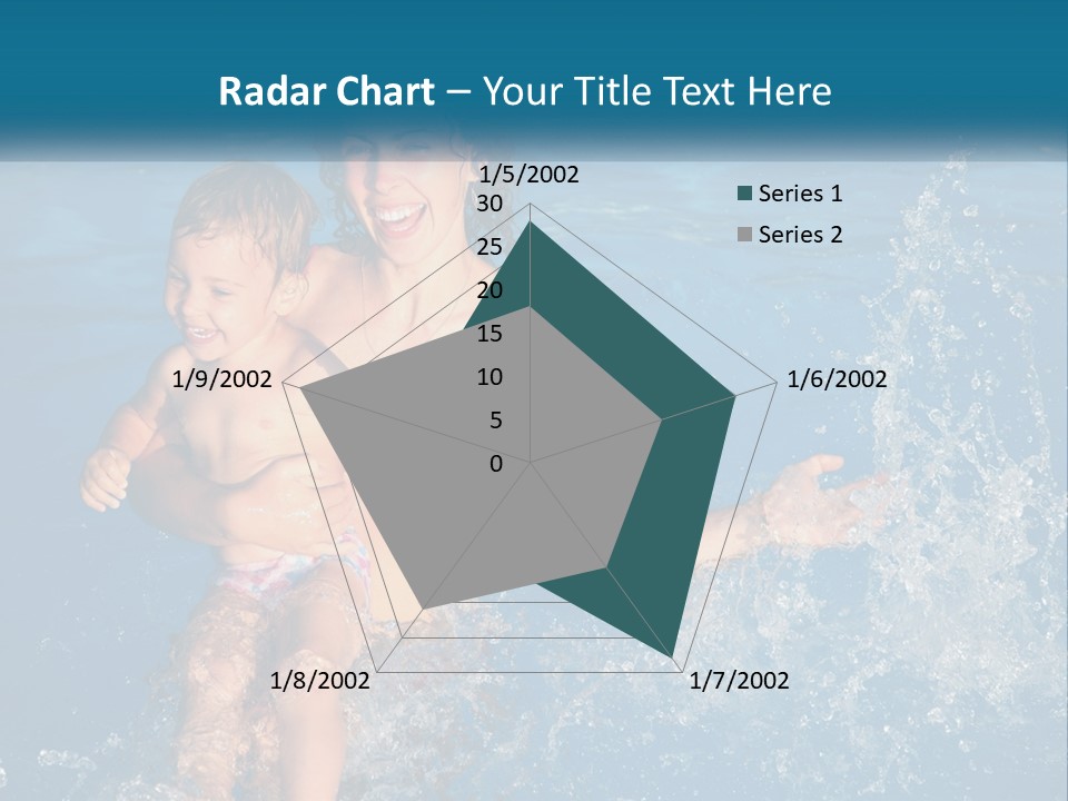 A Woman Holding A Child In A Swimming Pool PowerPoint Template