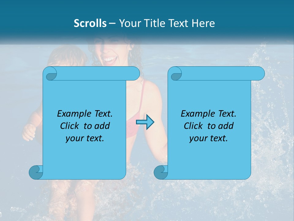 A Woman Holding A Child In A Swimming Pool PowerPoint Template