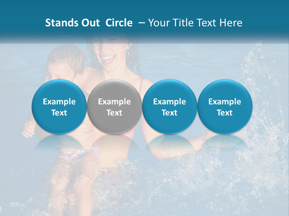 A Woman Holding A Child In A Swimming Pool PowerPoint Template