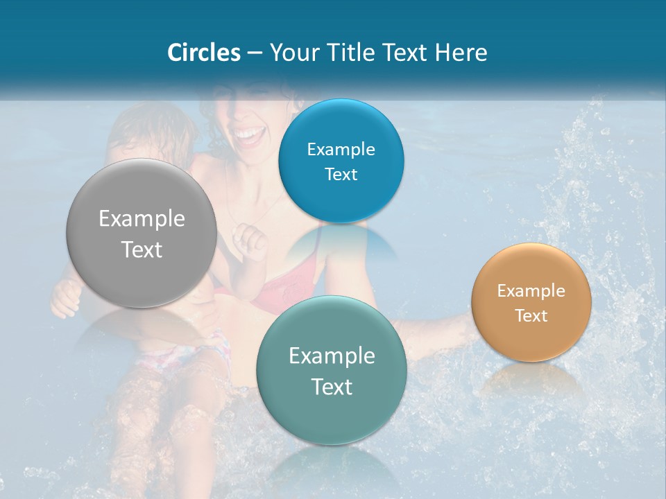 A Woman Holding A Child In A Swimming Pool PowerPoint Template