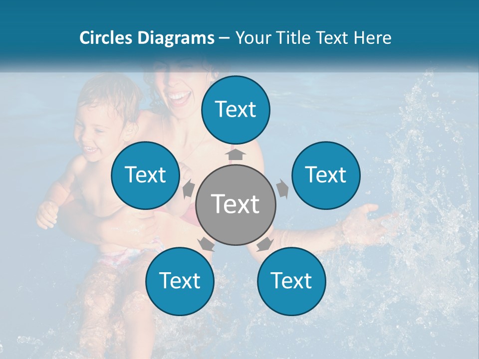 A Woman Holding A Child In A Swimming Pool PowerPoint Template