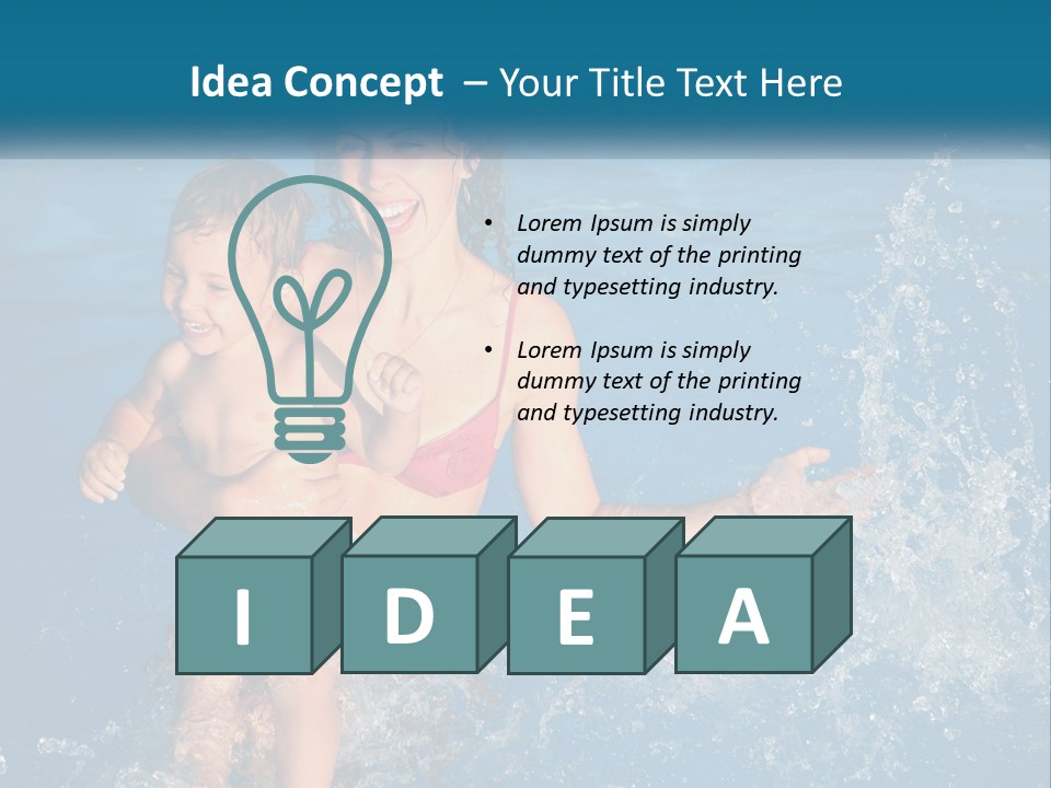 A Woman Holding A Child In A Swimming Pool PowerPoint Template