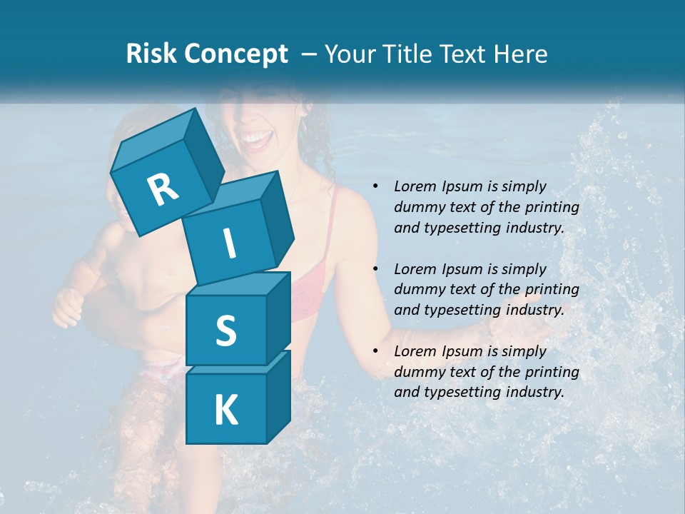 A Woman Holding A Child In A Swimming Pool PowerPoint Template