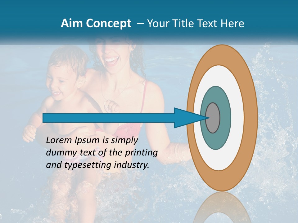 A Woman Holding A Child In A Swimming Pool PowerPoint Template