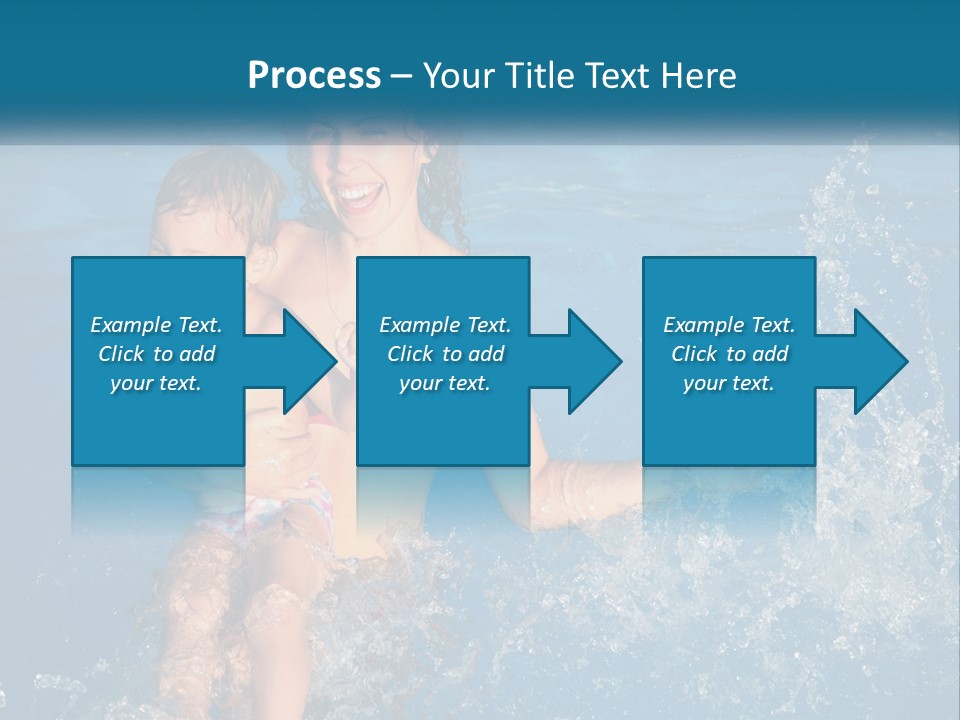 A Woman Holding A Child In A Swimming Pool PowerPoint Template