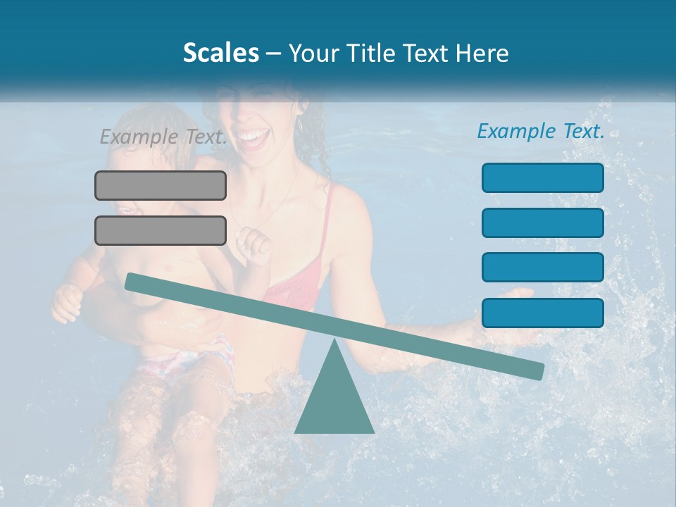 A Woman Holding A Child In A Swimming Pool PowerPoint Template