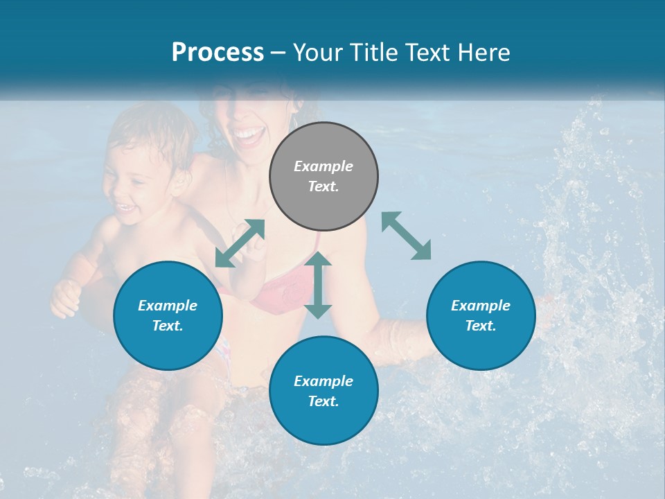 A Woman Holding A Child In A Swimming Pool PowerPoint Template