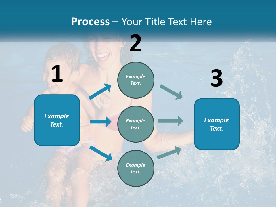 A Woman Holding A Child In A Swimming Pool PowerPoint Template