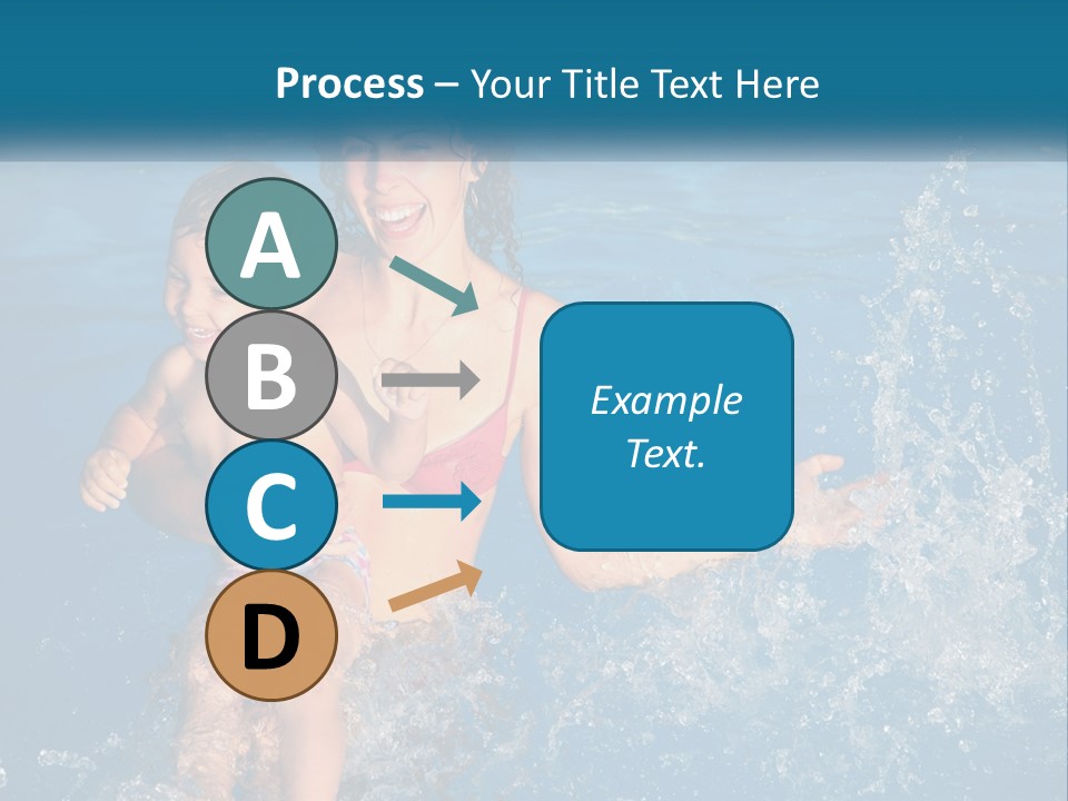 A Woman Holding A Child In A Swimming Pool PowerPoint Template