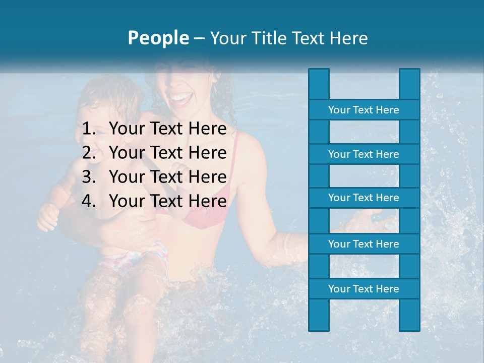 A Woman Holding A Child In A Swimming Pool PowerPoint Template