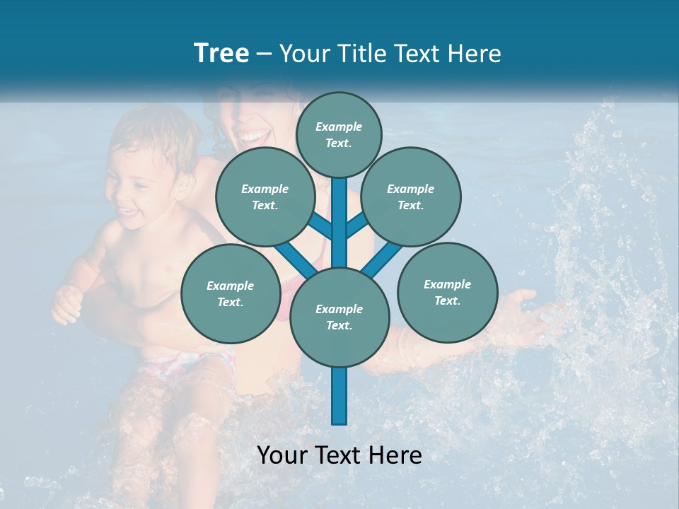 A Woman Holding A Child In A Swimming Pool PowerPoint Template