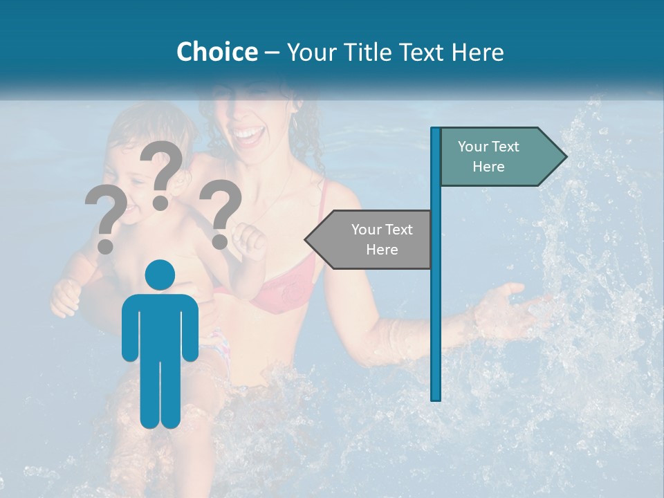 A Woman Holding A Child In A Swimming Pool PowerPoint Template