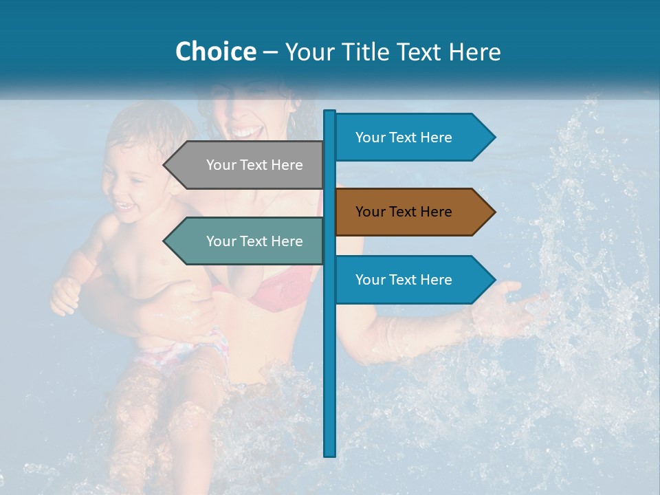 A Woman Holding A Child In A Swimming Pool PowerPoint Template