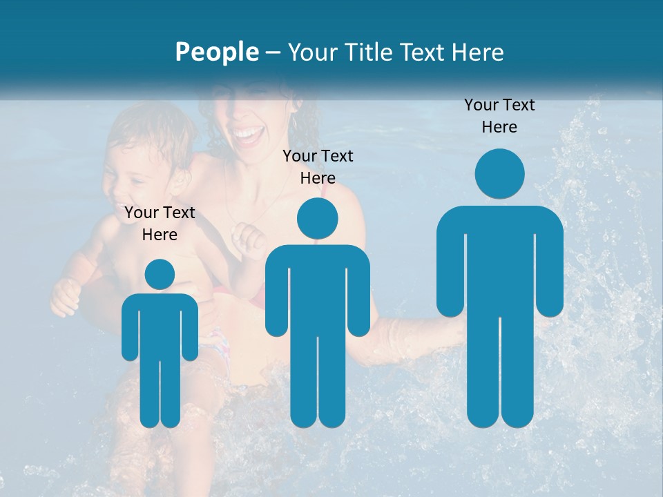 A Woman Holding A Child In A Swimming Pool PowerPoint Template