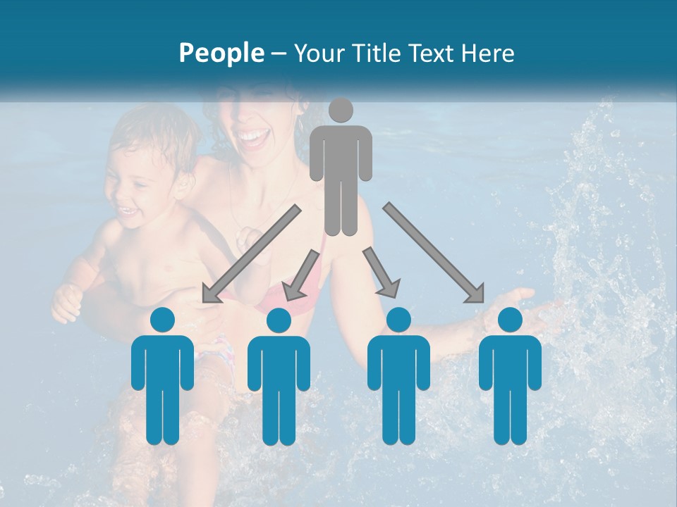 A Woman Holding A Child In A Swimming Pool PowerPoint Template