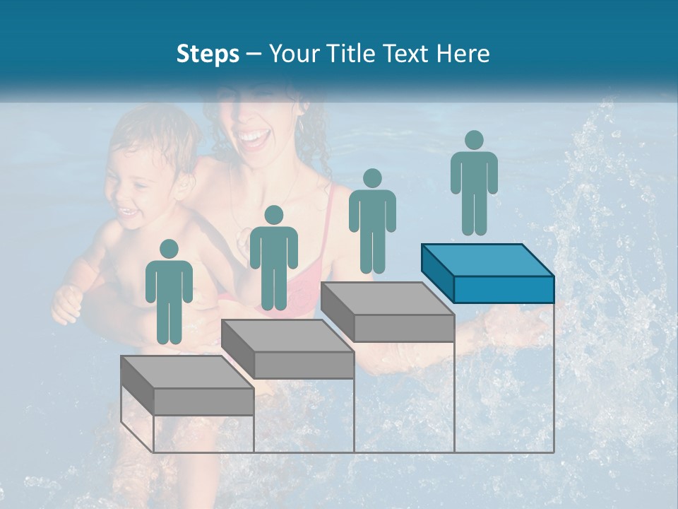 A Woman Holding A Child In A Swimming Pool PowerPoint Template